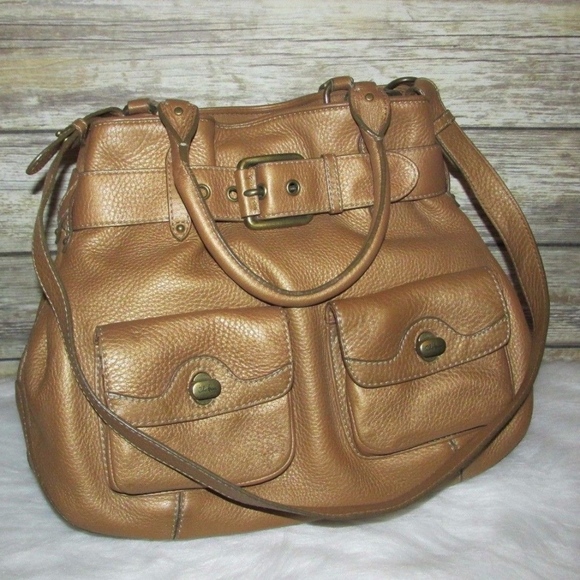 Cole Haan Bronze Brown Buckle Purse Crossbody Bag